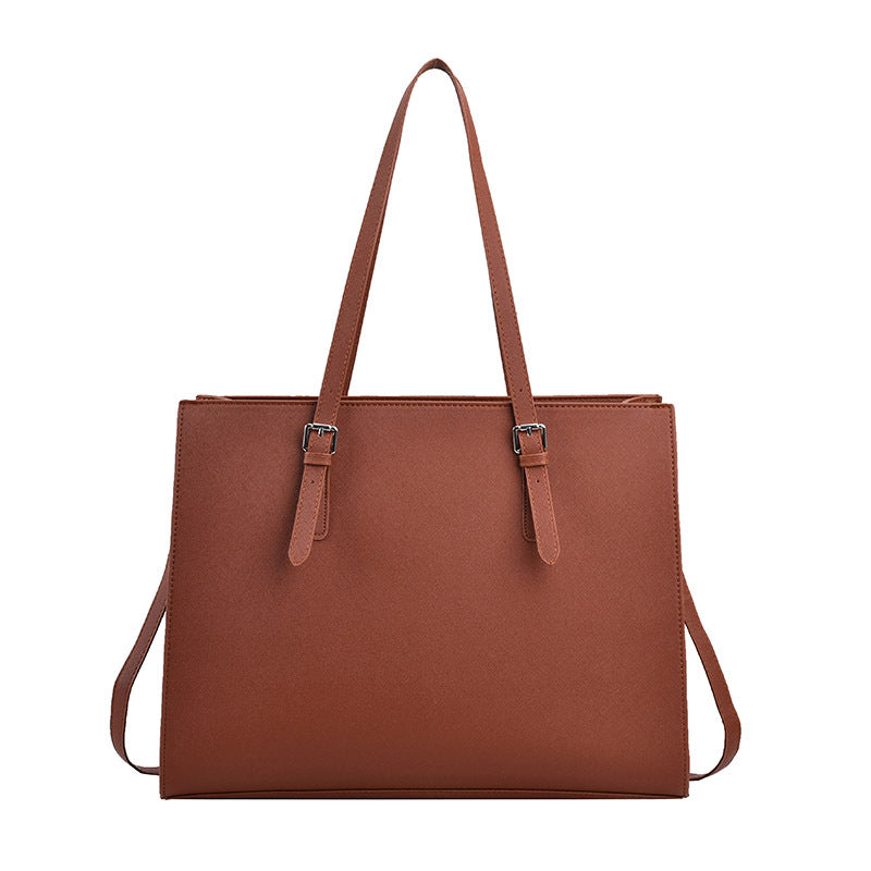 Wholesale Solid Color PU Leather Large Capacity Shoulder Bags